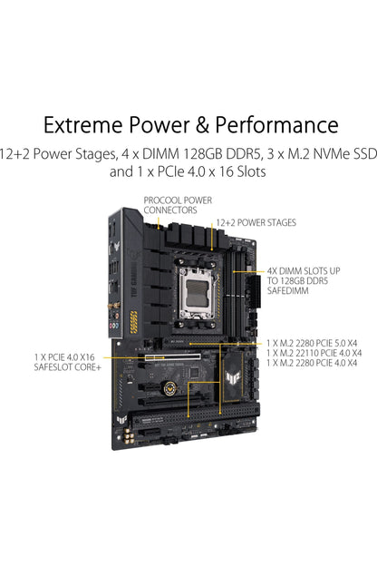ASUS TUF GAMING B650-PLUS WIFI AMD B650 AM5 Ryzen™ Desktop 9000 8000 and 7000 ATX motherboard