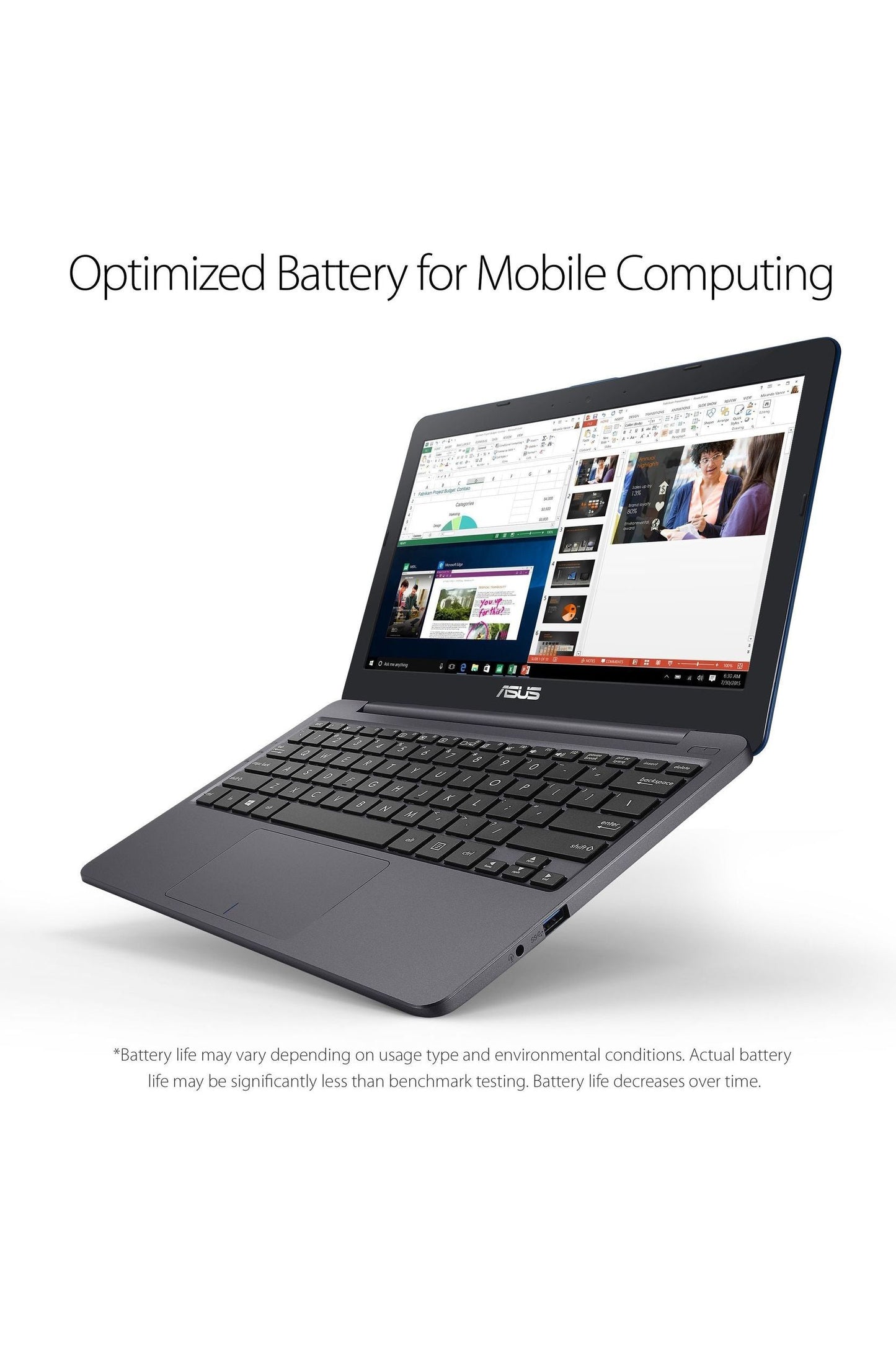 ASUS VivoBook L203MA Ultra-Thin Laptop, 11.6in HD, Intel Celeron N4000 Processor (up to 2.6 GHz), 4GB RAM, 64GB eMMC