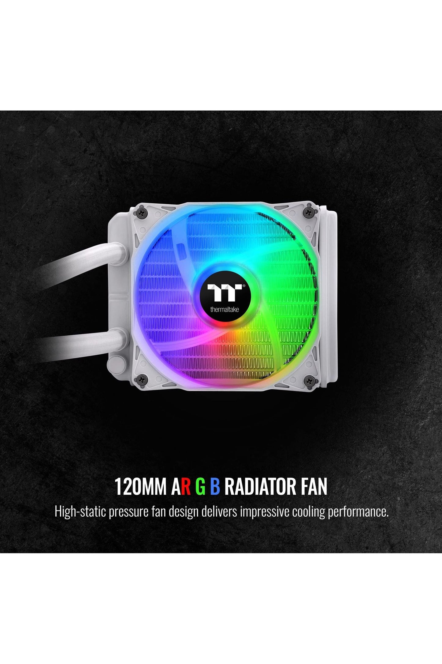 Thermaltake TH120 ARGB Motherboard Sync Snow Edition Intel LGA1700 Ready/AMD AM5 All-in-One Liquid Cooling System 120mm High Efficiency Radiator CPU Cooler CL-W346-PL12SW-A, White