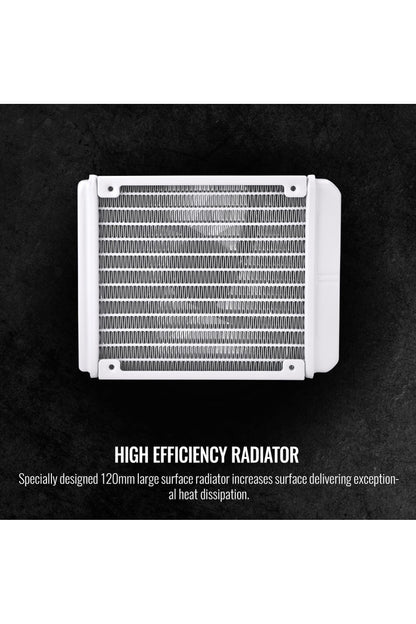 Thermaltake TH120 ARGB Motherboard Sync Snow Edition Intel LGA1700 Ready/AMD AM5 All-in-One Liquid Cooling System 120mm High Efficiency Radiator CPU Cooler CL-W346-PL12SW-A, White